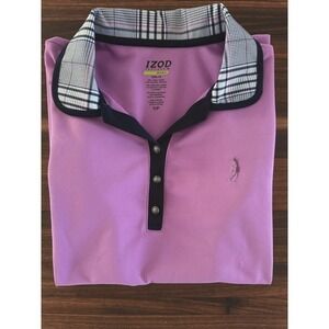 Izod Perform‎ X Cool-fx Women's S Golf Shirt Lavender With Plaid Collar